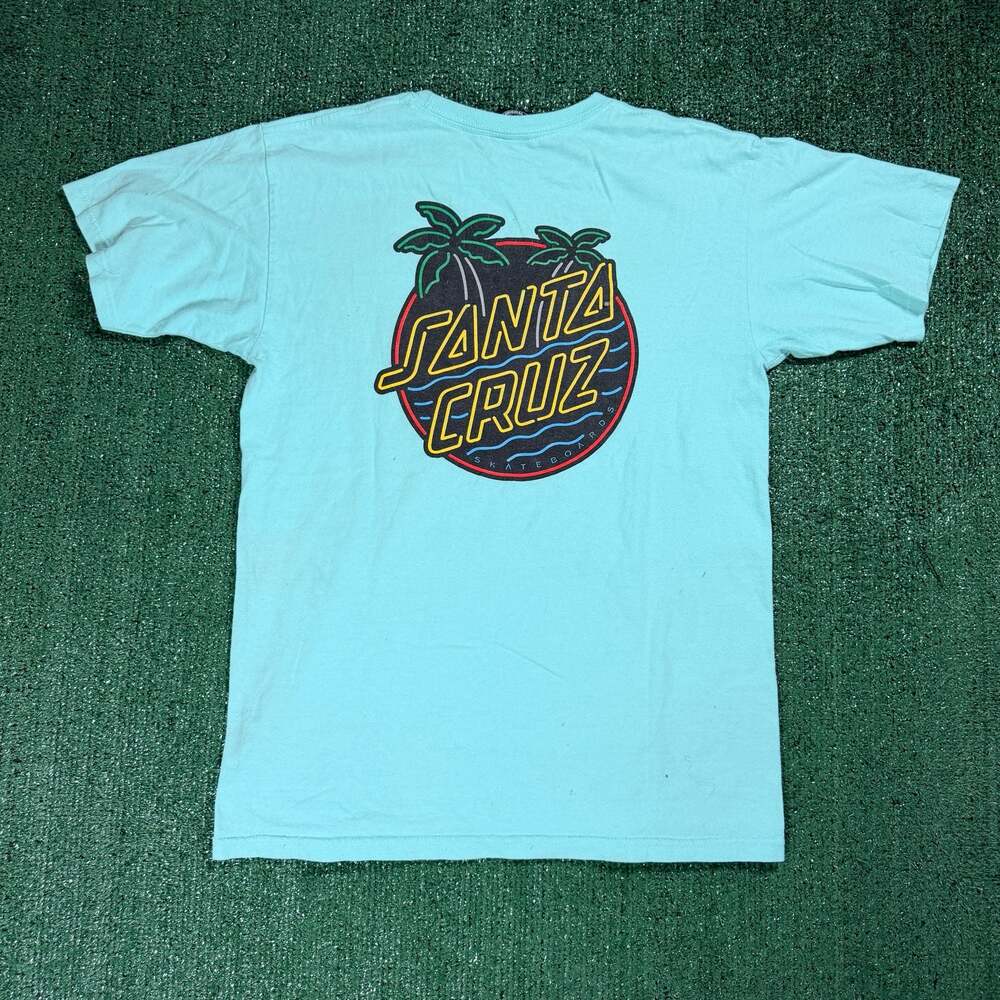 Men’s Skater Santa Cruz Glow Dot Tee Celadon Medium Punk